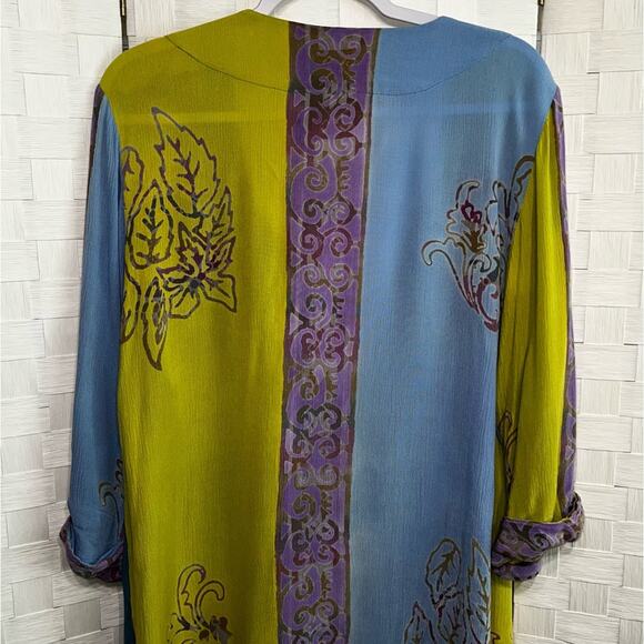 Soft Surroundings Women’s Breezy Batik Duster Topper Size Small Boho Lagenlook - Picture 10 of 13